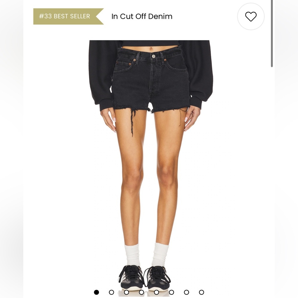 AGOLDE PARKER cut off Jean Shorts Theme black SZ 26